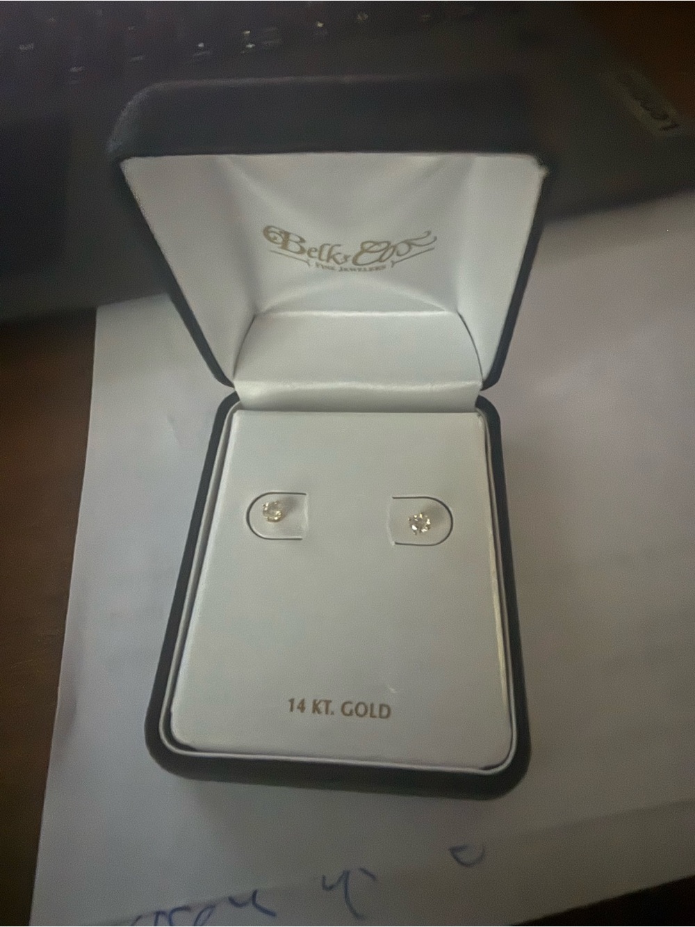 Belk & Co. 14K Yellow Gold 1/3 CTW Diamond Solitaire Stud Earrings – Unworn